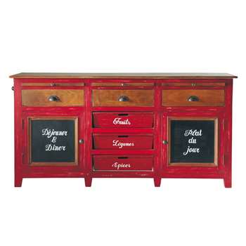 BISTROT Mango Wood Sideboard in Red (H87 x W175 x D40cm)