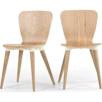 2 x Edelweiss Dining Chairs, Ash and White (81 x 48cm)