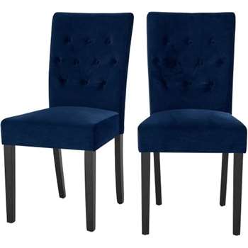 2 x Flynn Dining Chairs, Royal Blue Velvet (95 x 45cm)