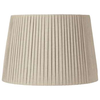 50cm Pleated Linen Lampshade - Natural (H34 x W50 x D50cm)