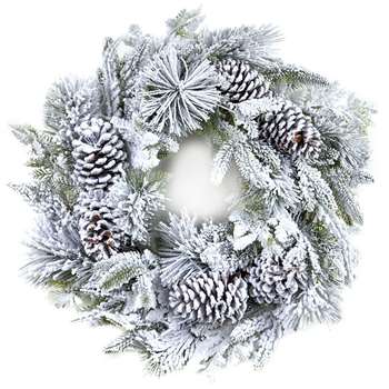 A by Amara - Flock Pine Wreath (71 x 71cm)