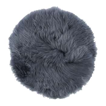 A by Amara - New Zealand Sheepskin Seat Pad - Long Wool - Navy (H38 x W38cm)