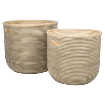 A by Amara - Serang Rattan Baskets - Set of 2 (H40 x W45cm)