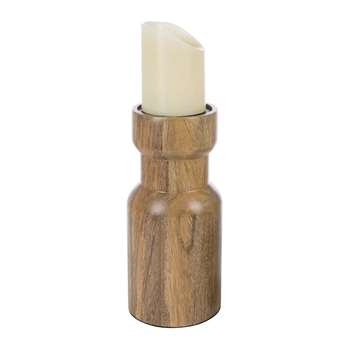A by Amara - Wooden Pillar Candle Holder - Large (H25 x W11.5 x D11.5cm)