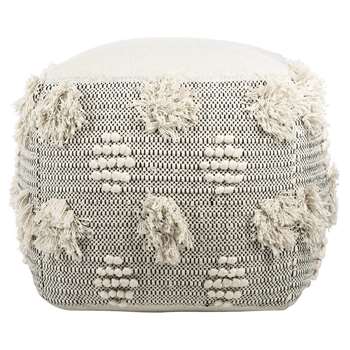 A by Amara - Woodstock Tasseled Pouf - Square (H40 x W48 x D48cm)