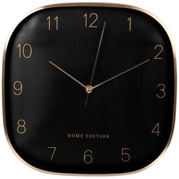 AARON - Gold and black metal clock (Diameter 29cm)