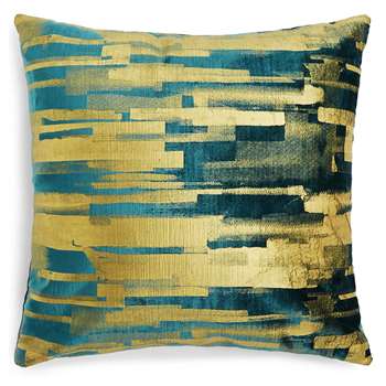 Abstract Print Cushion, Teal Mix (50 x 50cm)