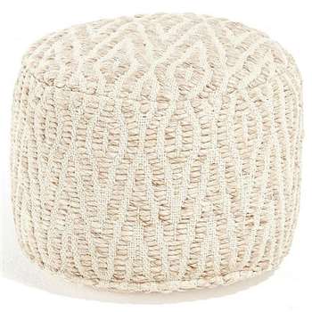 Adya Footstool Ivory Round (H30 x W40 x D40cm)