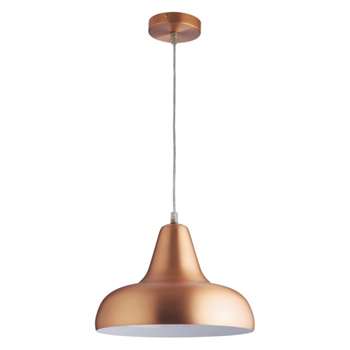 Aerial Copper Brushed Metal Ceiling Light with White Interior (H27 x W33 x D33cm)