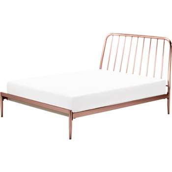 Alana Double Bed, Copper (H110 x W143 x D206cm)