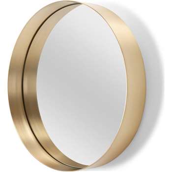 Alana Round Mirror, Brushed Brass (Diameter 50cm)
