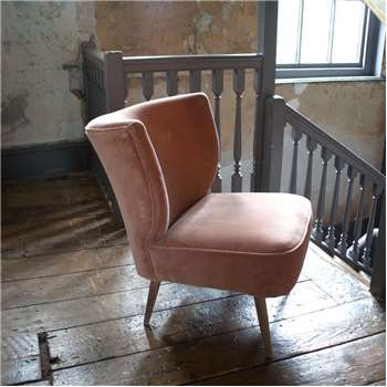 Alpana Rose Velvet Cocktail Chair (H72 x W56 x D79cm)