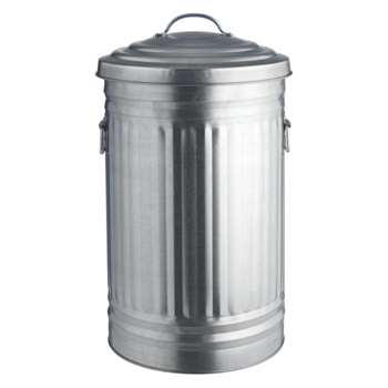 Habitat Alto Galvanized Kitchen Bin 52L (H64 x W38 x D38cm)