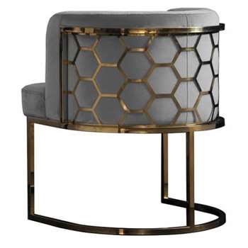 Alveare Dining chair Brass - Silver (H75 x W60 x D60cm)