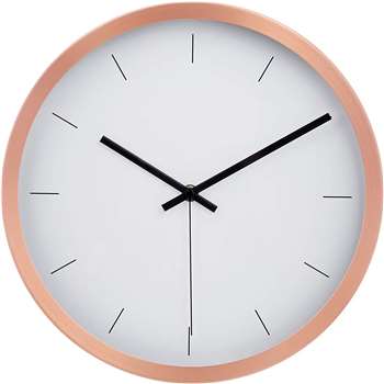 Amazon Basics Modern Wall Clock, Copper (H31 x W31 x D4.5cm)