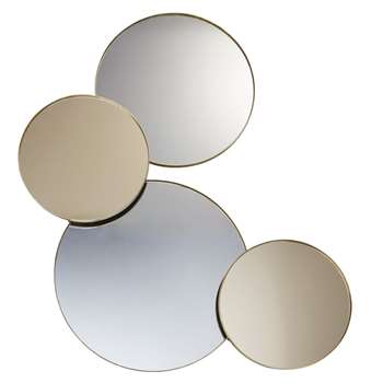 AMBER 4 Smoked Copper Mirrors with Gold Metal (H115.5 x W102.5 x D7.5cm)