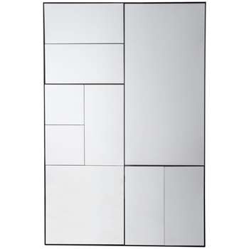 Ampla Rectangular Mirror, Black (H122 x W81 x D3cm)