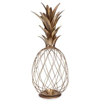 ANANAS Gold Metal Lantern (H50 x W20 x D20cm)