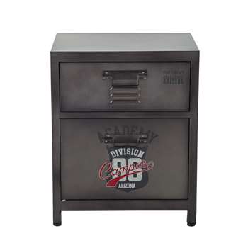 ANDREWS Metal bedside table with drawer (55 x 44cm)