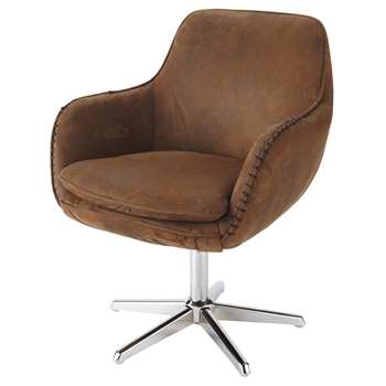 ANDREWS Microsuede Office Chair in Brown (H85 x W67 x D65cm)