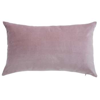 ANTIQUE pink fabric and velvet cushion (30 x 50cm)