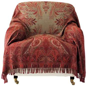 Antique-Style Paisley Wool Throw (H150 x W210cm)