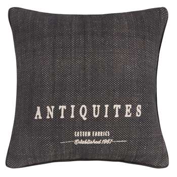ANTIQUITES Grey Printed Cotton Reversible Cushion Cover (50 x 50cm)