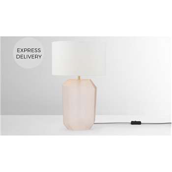 Aquari Glass Table Lamp, Pink (H47 x W30 x D30cm)