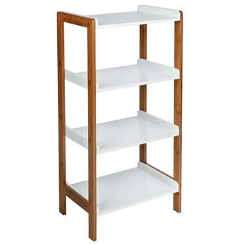 Argos Home 4 Tier Bamboo Shelf Unit - Two Tone (H90 x W45 x D30cm)