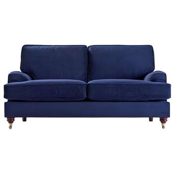 Argos Home Abberton 3 Seater Velvet Sofa - Navy (H90 x W198 x D97cm)