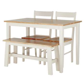 Argos Home Chicago Solid Wood Table, Bench 2 Chairs
