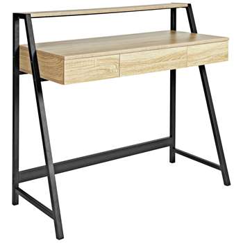Argos Home Desk with Shelf - Oak Effect (H92 x W100 x D48cm)