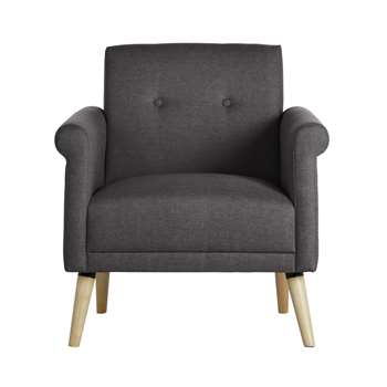 Argos Home Evie Fabric Armchair in a Box - Charcoal (H79 x W74 x D76cm)