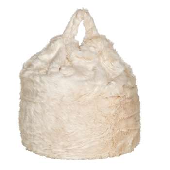 Argos Home Faux Fur Beanbag - Cream (H80 x W60 x D60cm)