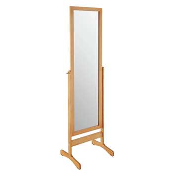 Argos Home Free Standing Cheval Mirror - Oak (H146 x W41 x D35cm)
