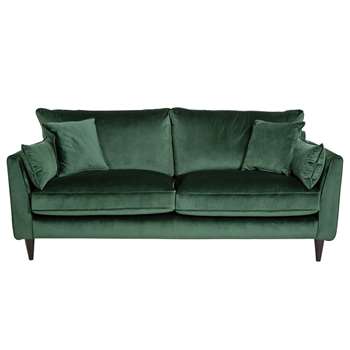 Argos Home Hector 3 Seater Velvet Sofa - Green (H88 x W197 x D87cm)