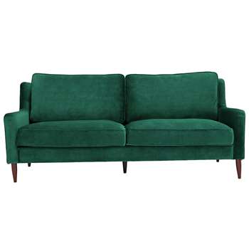 Argos Home Jacob 3 Seater Velvet Sofa - Green (H91 x W200 x D78cm)