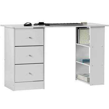 Argos Home Malibu 3 Drawer Office Desk - White (H72 x W120 x D49cm)