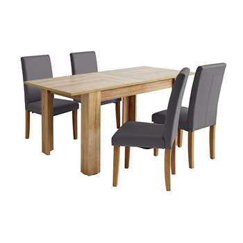 Argos Home Miami Extendable Dining Table & 4 Chairs - Ccoal