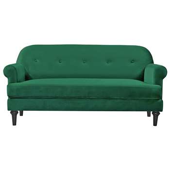 Argos Home Whitney 3 Seater Velvet Sofa - Green (H87 x W177 x D81cm)