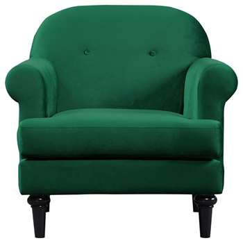 Argos Home Whitney Velvet Armchair - Green (H87 x W86.5 x D81cm)