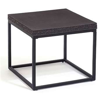 Arianne Graphite Side Table With Carved Edges (45 x 50cm)