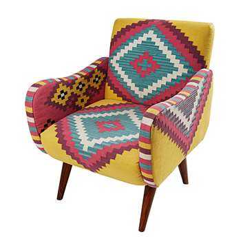 ARREQUIPA Multicoloured kilim weave armchair (88 x 70cm)