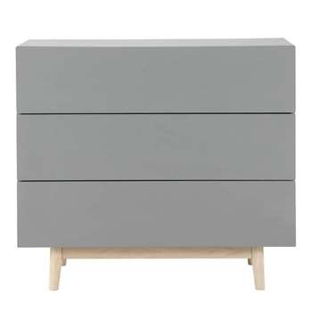 ARTIC Vintage Chest of Drawers in Grey (H80 x W90 x D42cm)