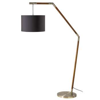 RINGO Ash Floor Lamp with Black Shade (175 x 42cm)
