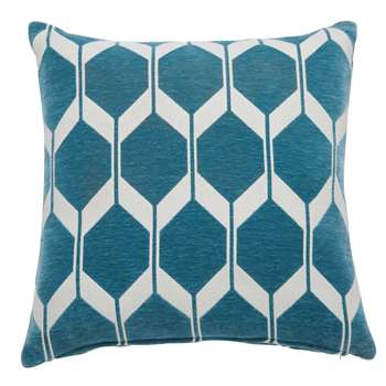 ASTON petrol blue patterned cushion (45 x 45cm)