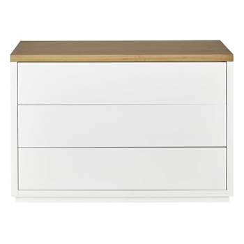 AUSTRAL Solid oak chest of drawers in white (82 x 116cm)