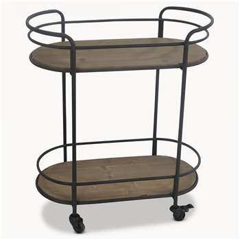Avondale Oval Iron Drinks Trolley (H81 x W70 x D38cm)
