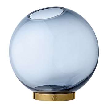 AYTM - Globe Vase - Navy & Gold - Large (H21 x W21 x D21cm)