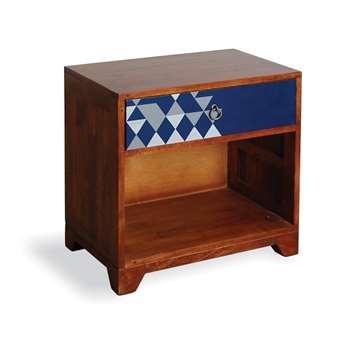 Aztec Vintage Side Table in Navy Blue 60 x 60cm